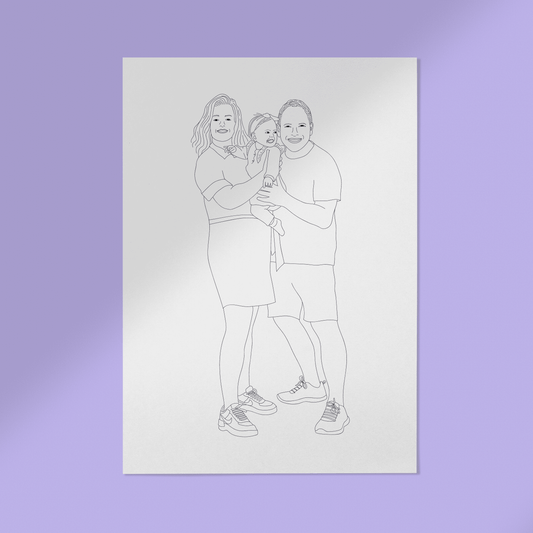 Lijntekening Basis Personen Illustratie