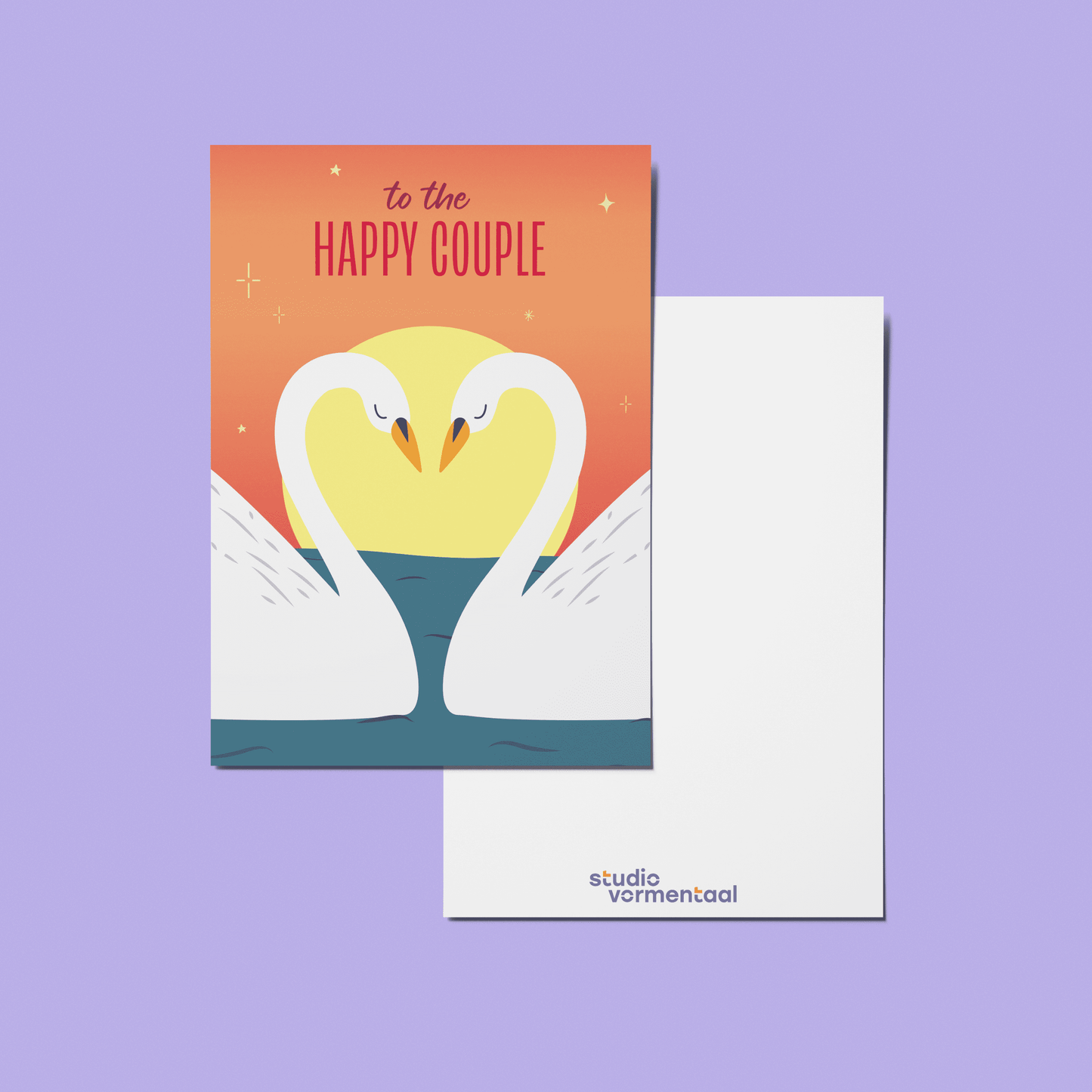 Couple Wenskaart Ansichtkaart Verloving Getrouwd