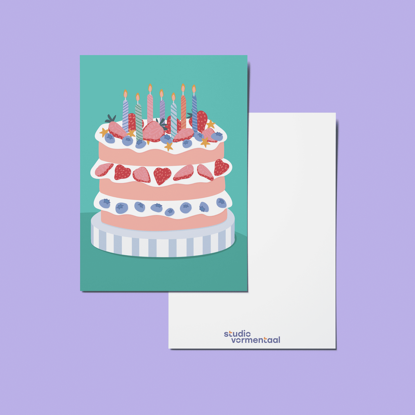 Taart Feest Wenskaart Verjaardag