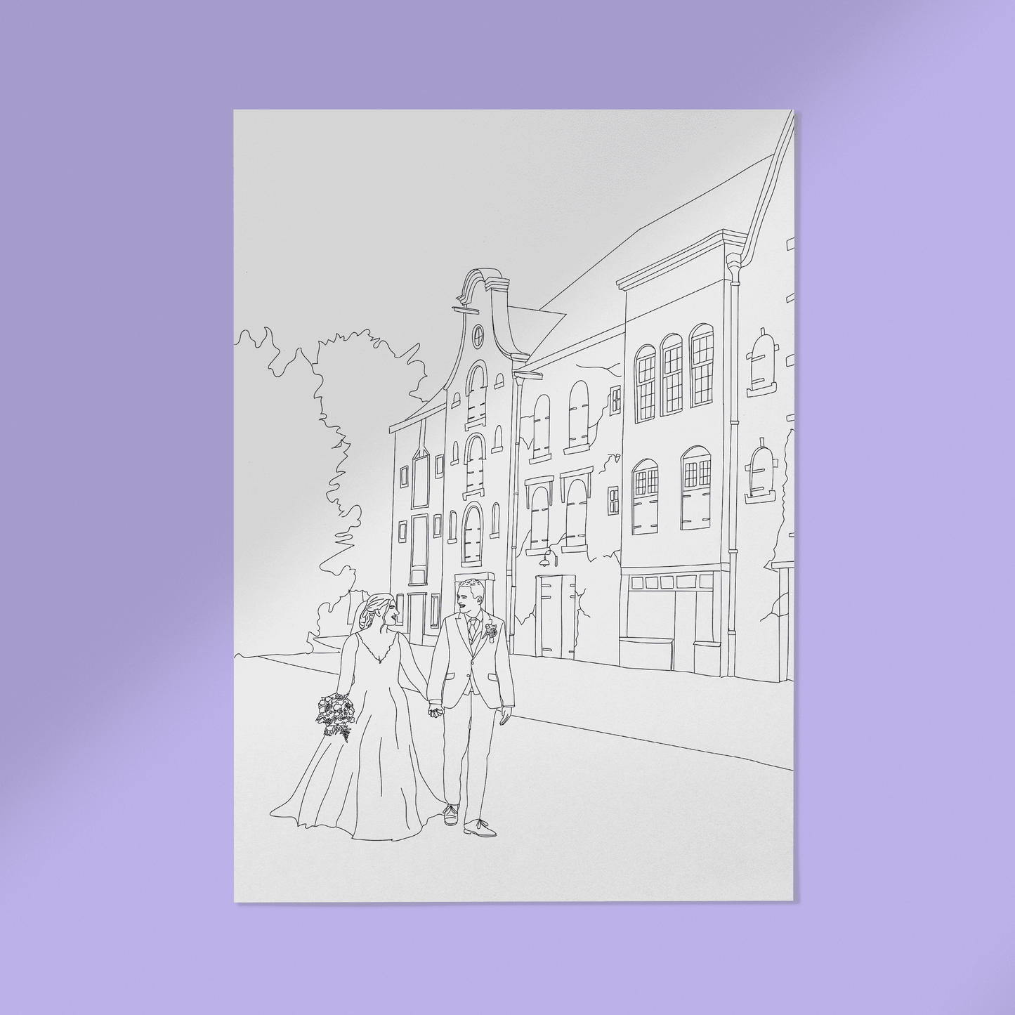 Lijntekening Personen Illustratie Omgeving