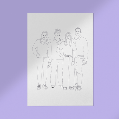 Lijntekening Basis Personen Illustratie