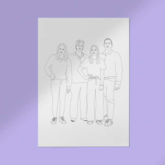 Lijntekening Basis Personen Illustratie