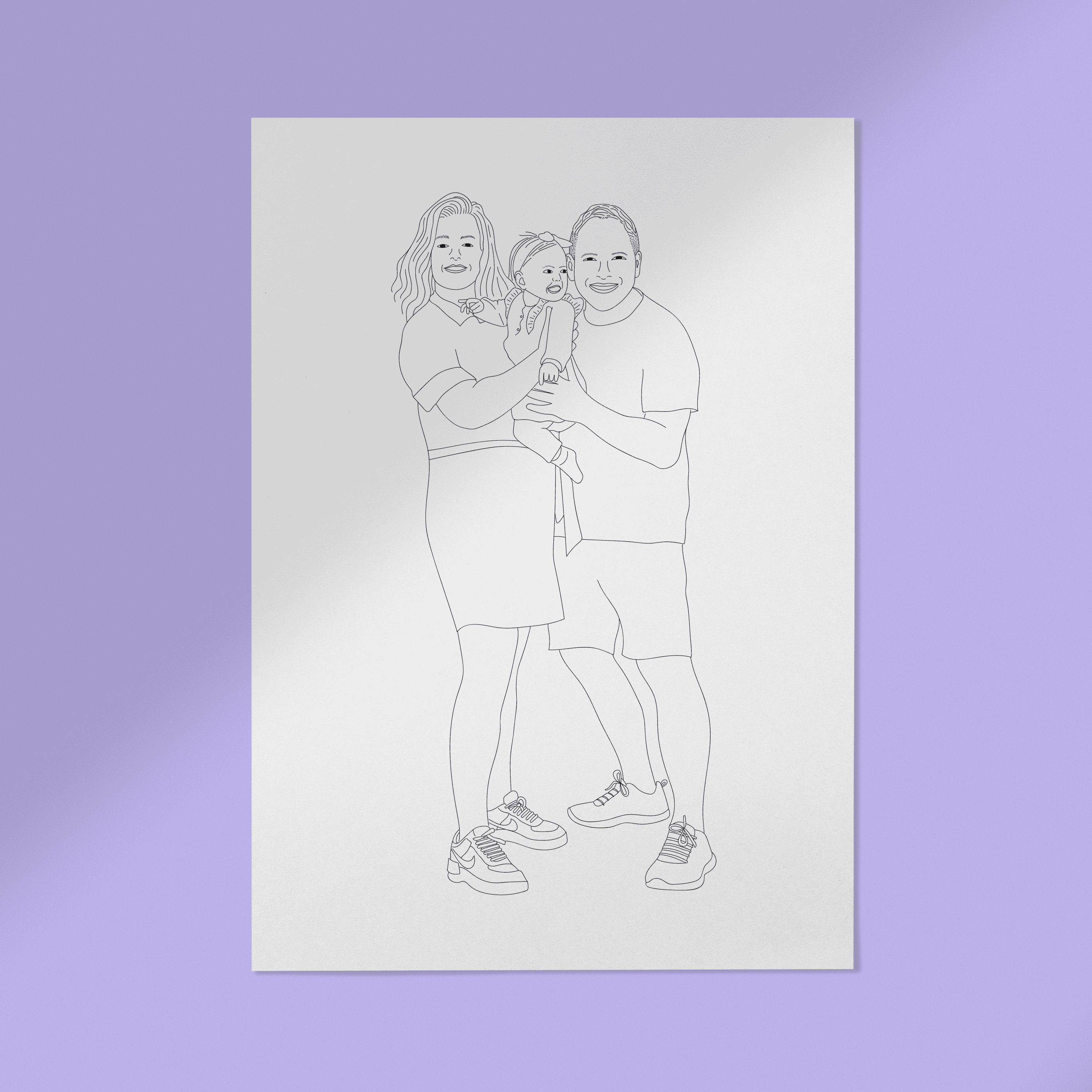 Lijntekening Basis Personen Illustratie