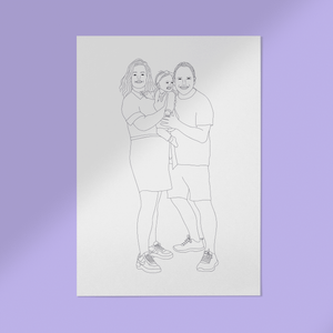 Lijntekening Basis Personen Illustratie