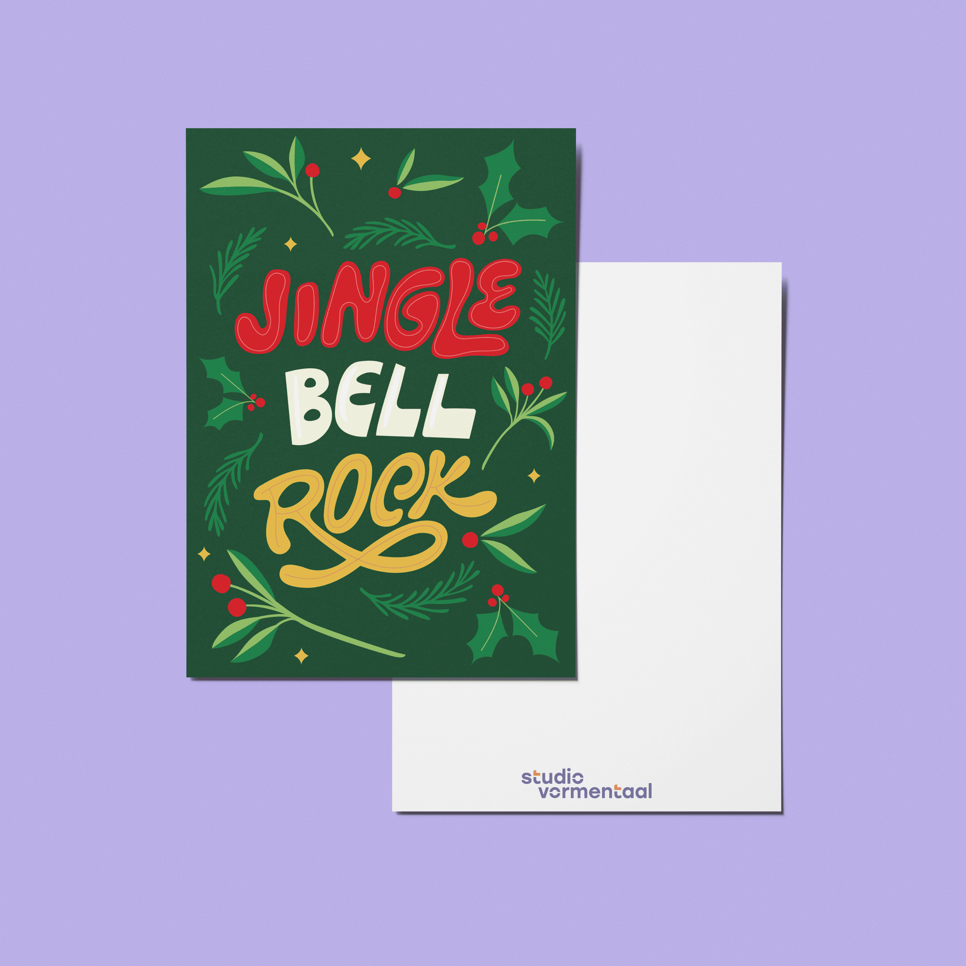 Jingle Bell Rock Kerstkaart Feestdagen Kerstmis Wenskaart