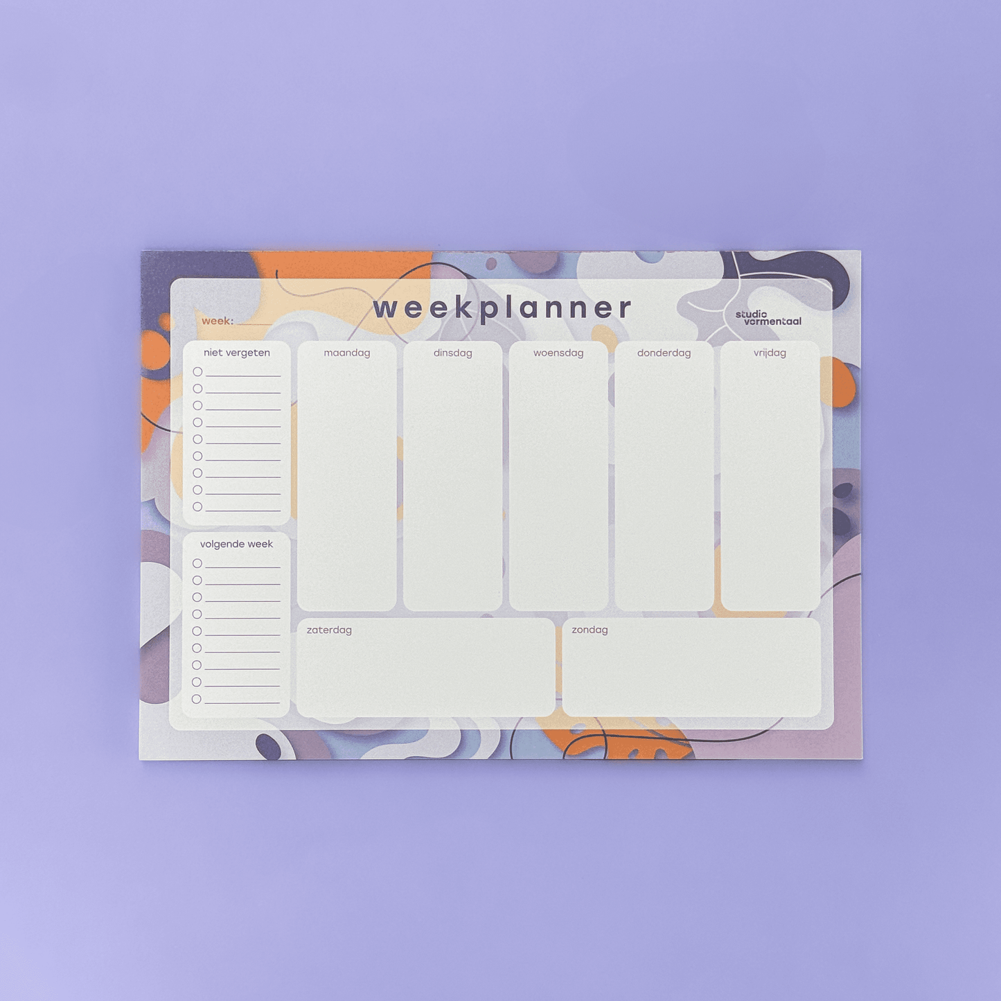 Weekplanner Planning Notitie Organisatie