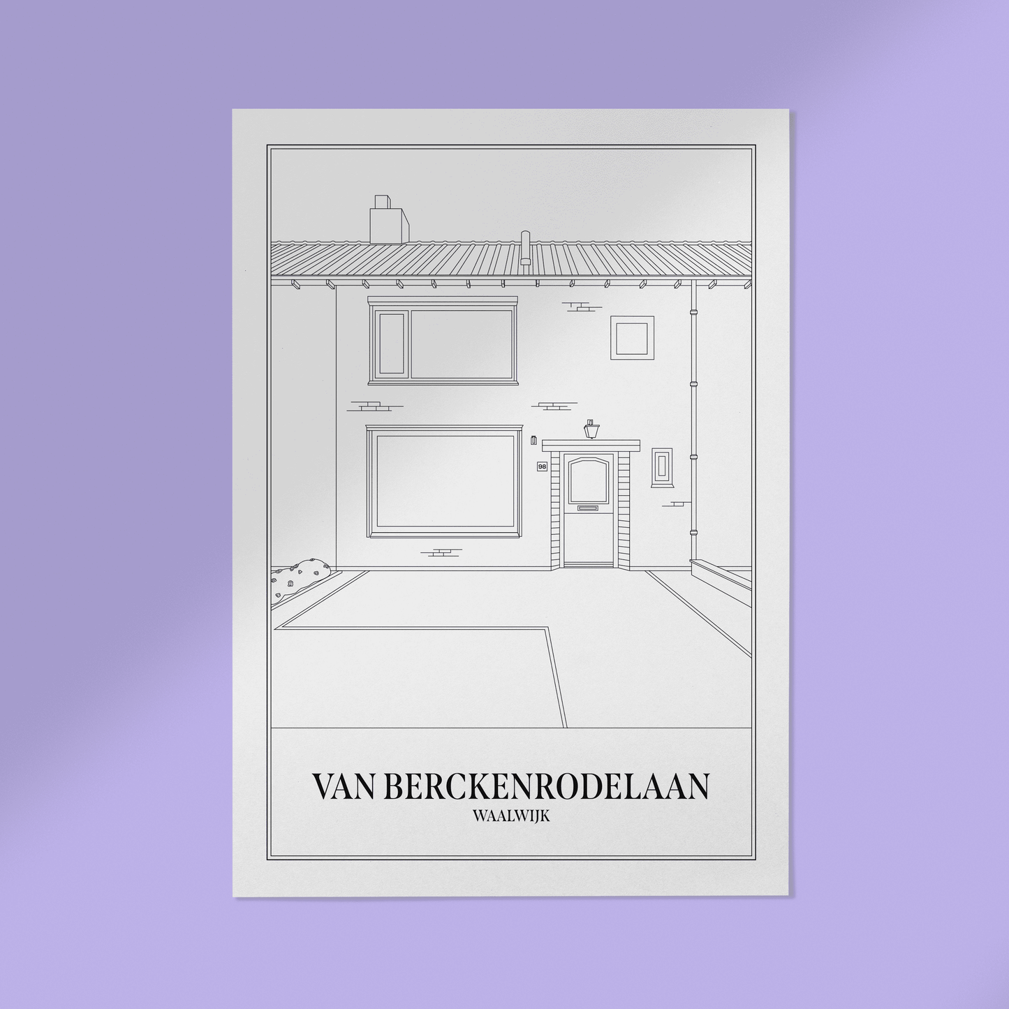Lijntekening Woning Cadeau Adres Kado