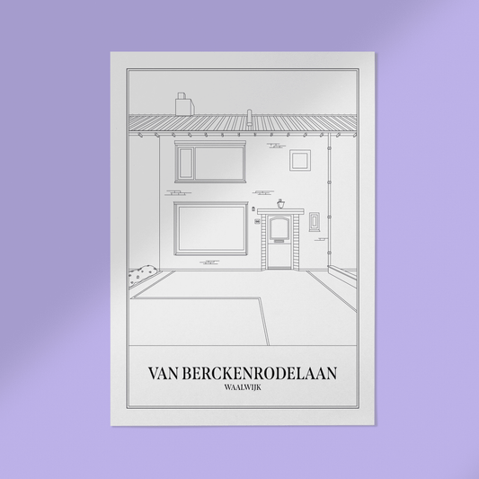 Lijntekening Woning Cadeau Adres Kado