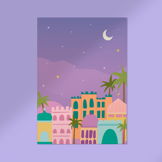 Zomeravond Sterrenhemel Vakantie Palmbomen Poster